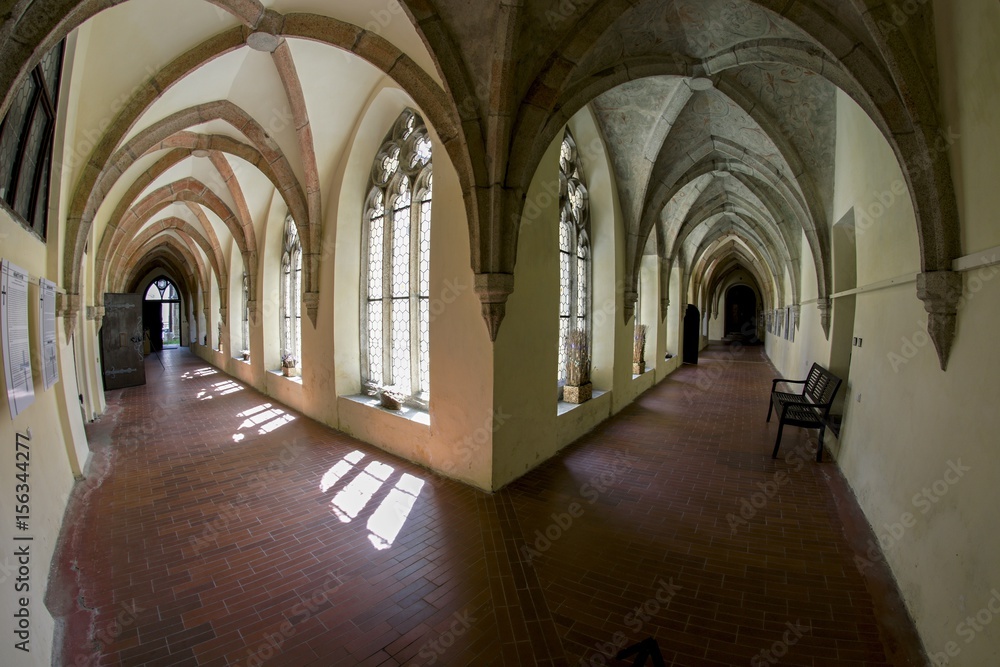 The corridor in the old church