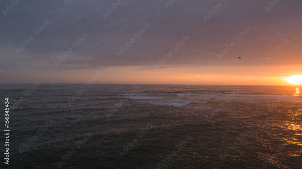 Naklejka premium Amazing view in open sea at windy day. Sky Drone view - birds eye angle