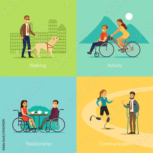 Disabled People Square Concept