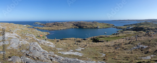 Panorama of Manish (Manais) Natural Harbour and Bay of Harris photo