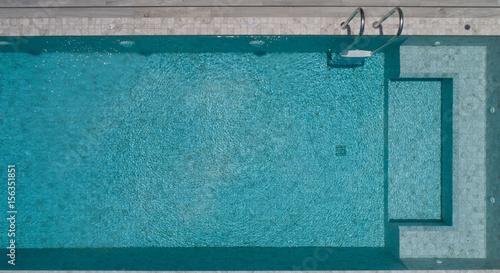 Top view of outdoor swimming pool