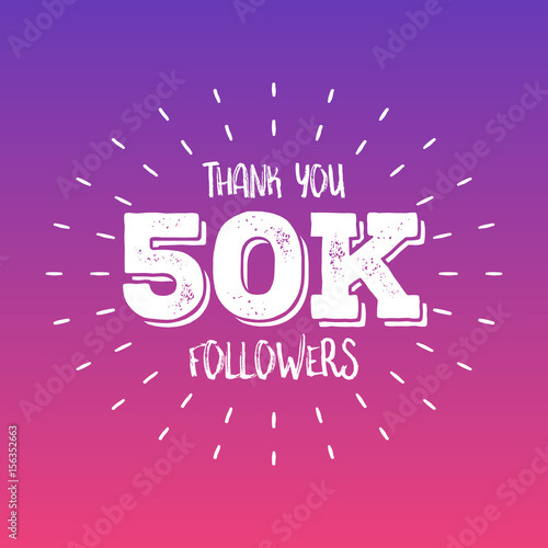 Thank you letters for follower vector illustration