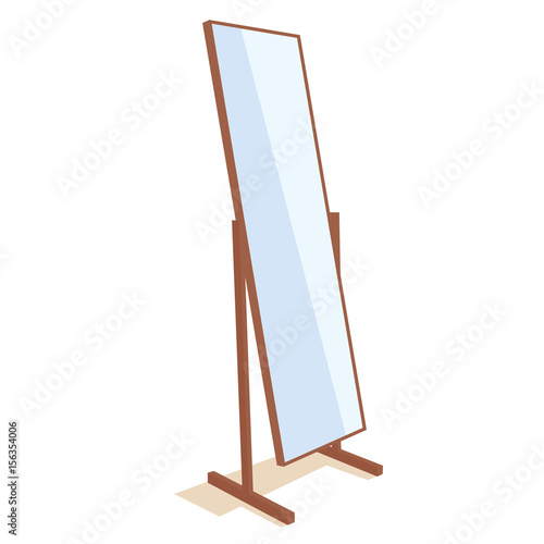 Free standing mirror Isolated on white background