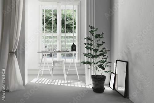 Fotografia Fresh white home office interior