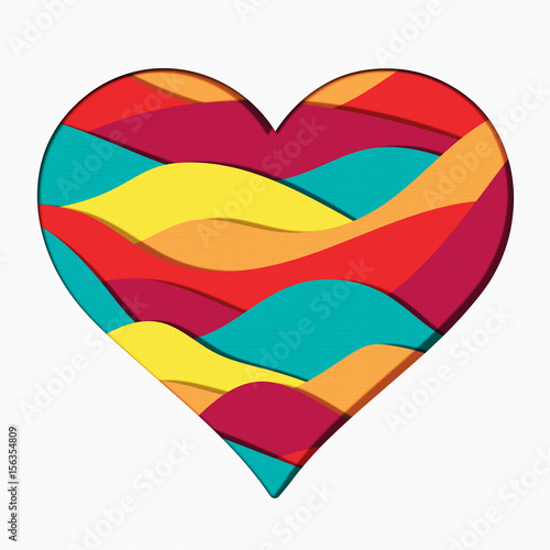 Multiples Layer of Wavy Cut Different Color Papers Stack Inside a Heart Shape Cut White Paper Free Download Multiples Layer of Wavy Cut Different Color Papers Stack Inside a Heart Shape Cut White Paper - GFXLoad
