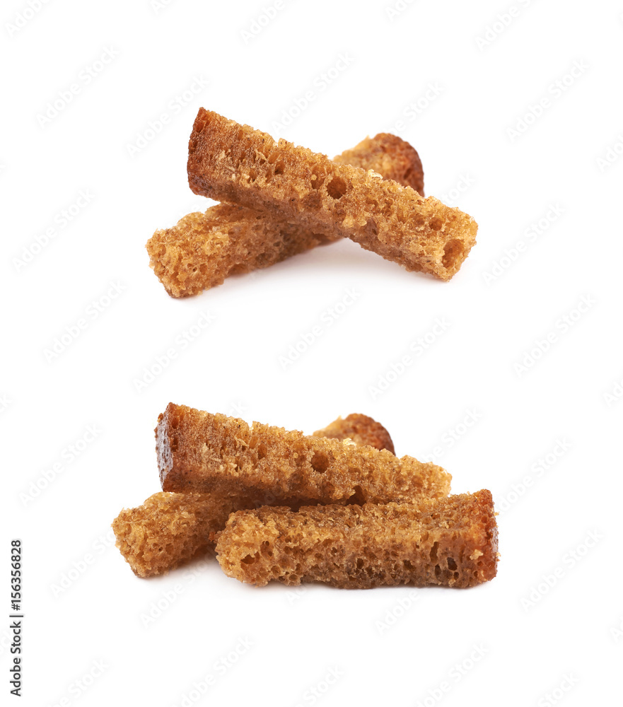 Pile of bread croutons Pile of bread croutons