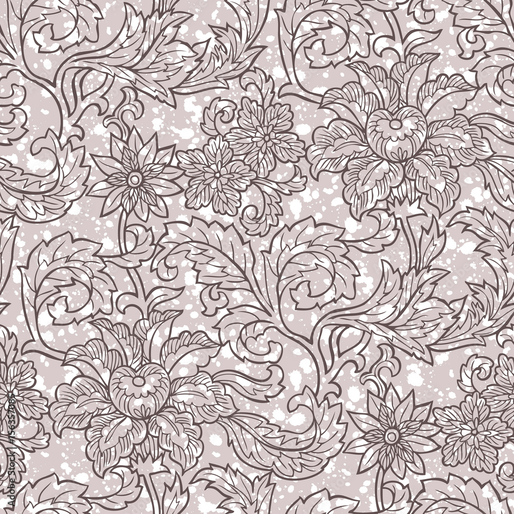 Seamless textured floral pattern Seamless textured floral pattern