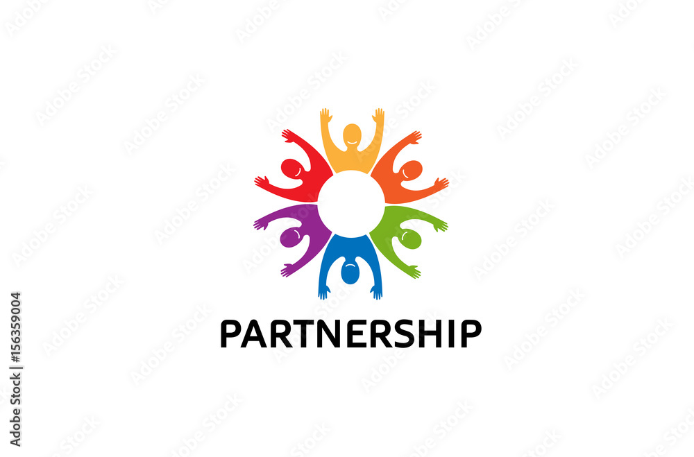 Colorful People Group Team Logo Design Illustration Colorful People Group Team Logo Design Illustration