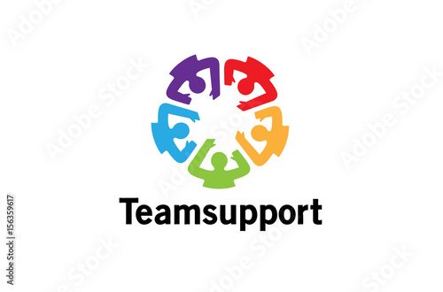 Creative Colorful Crowd Logo Design Illustration