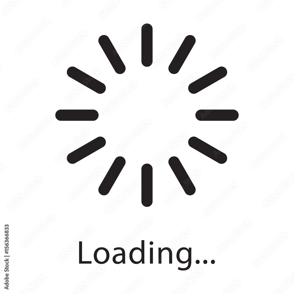 Circular loading sign, black isolated on white background, vector illustration. Circular loading sign, black isolated on white background, vector illustration.