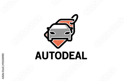 Creative Auto Tag Label Logo Design Illustration