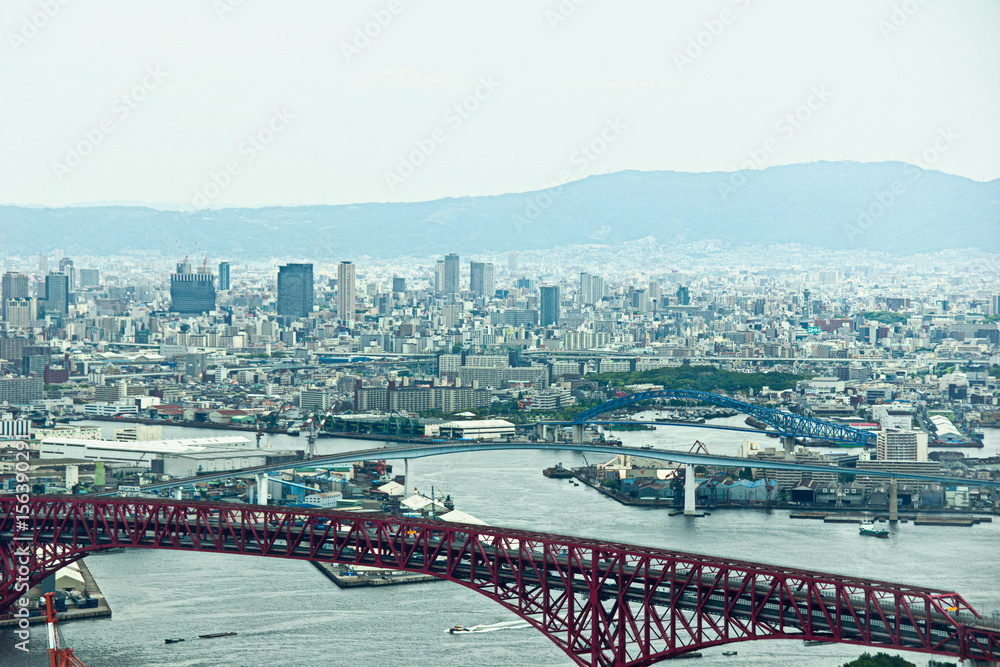 Obraz premium 大阪市咲州庁舎からの大阪市街