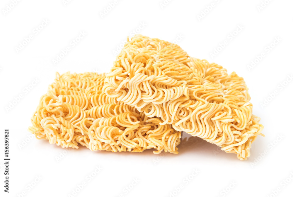 Fototapeta premium Instant noodles on white background, food concept