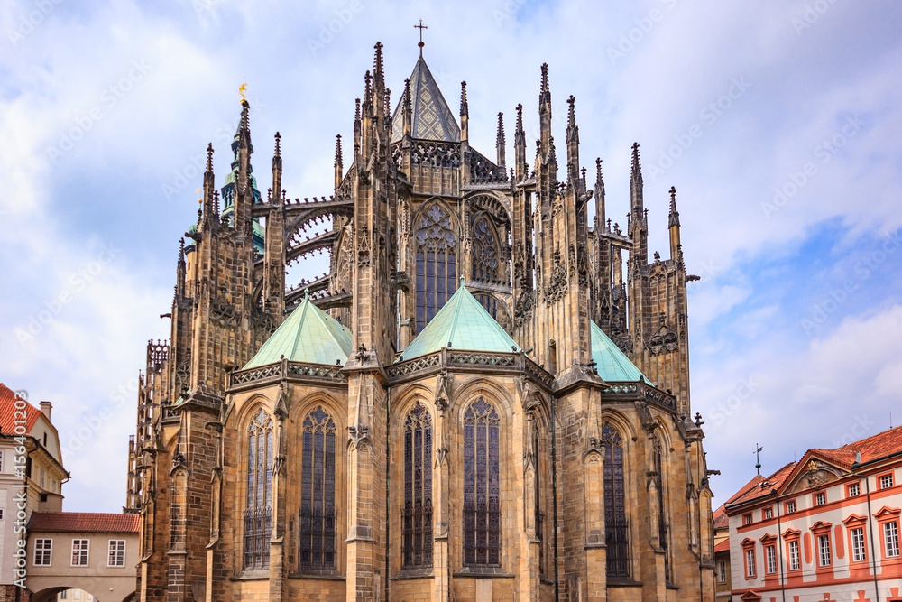 St. Vitus Cathedral in Prague, This is an excellent example of Gothic architecture and is the biggest and most important church in the Czech country