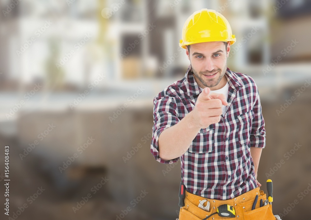 Carpenter on building site Carpenter on building site