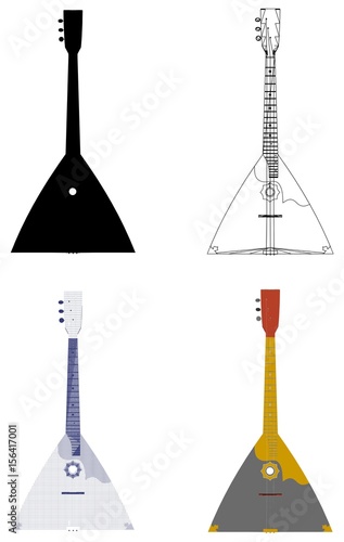 Balalaika Guitar Vector. Russian national music instrument - balalaika.
