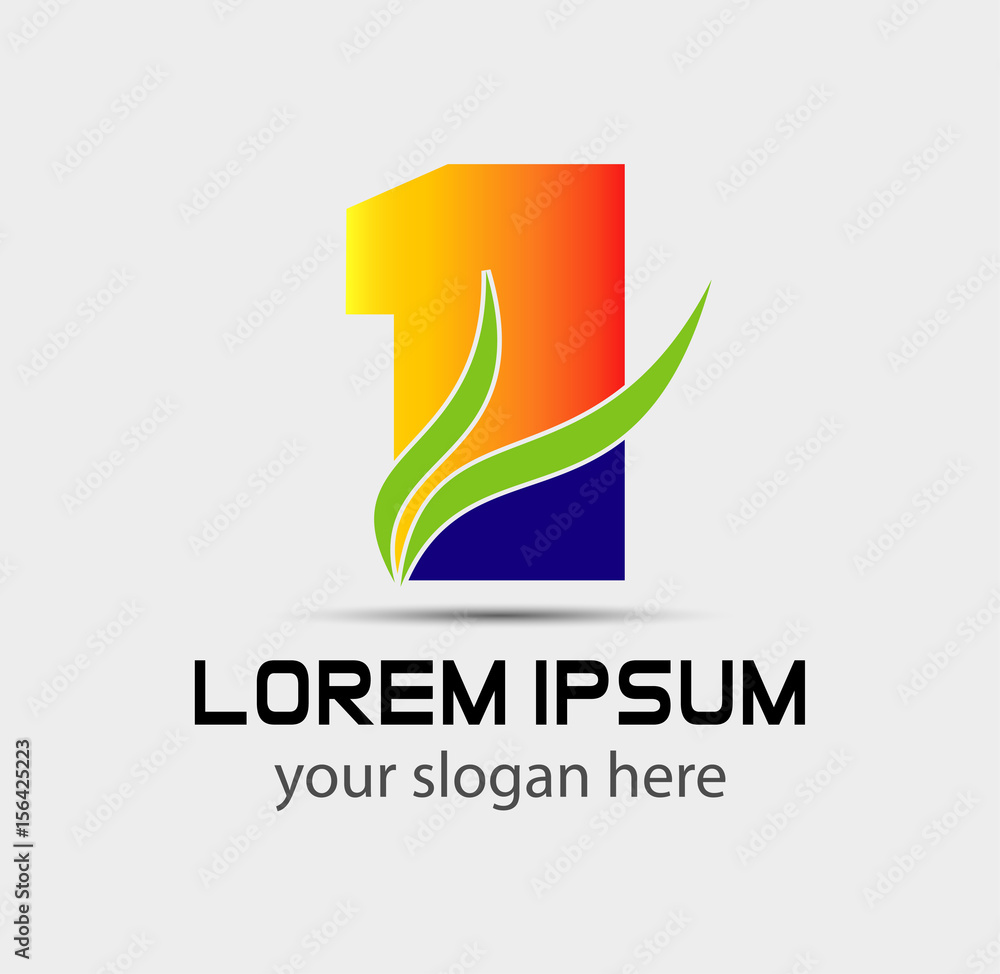 Number one 1 logo icon template
Number one 1 logo icon template