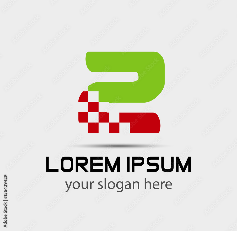 Logo number 2 vector design template

