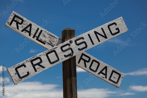 Old Wooden Railroad Crossing Sign