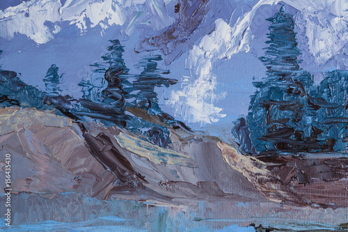 Mountain landscape with oil paints © Vagengeim