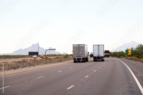 Arizona highway traffic with semi trucks trailers © vit