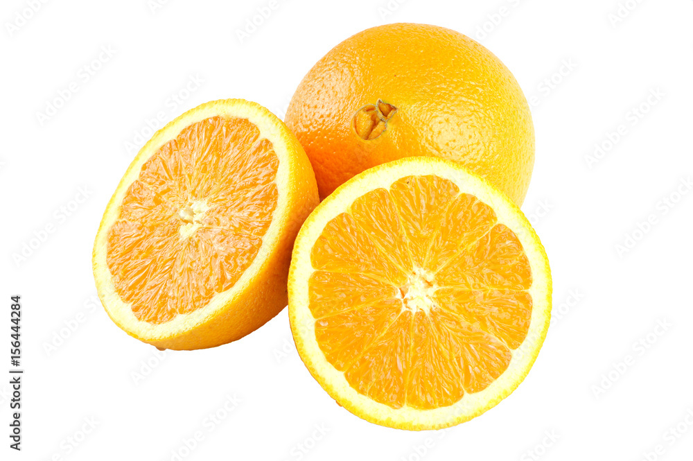 fresh orange isolated on white background