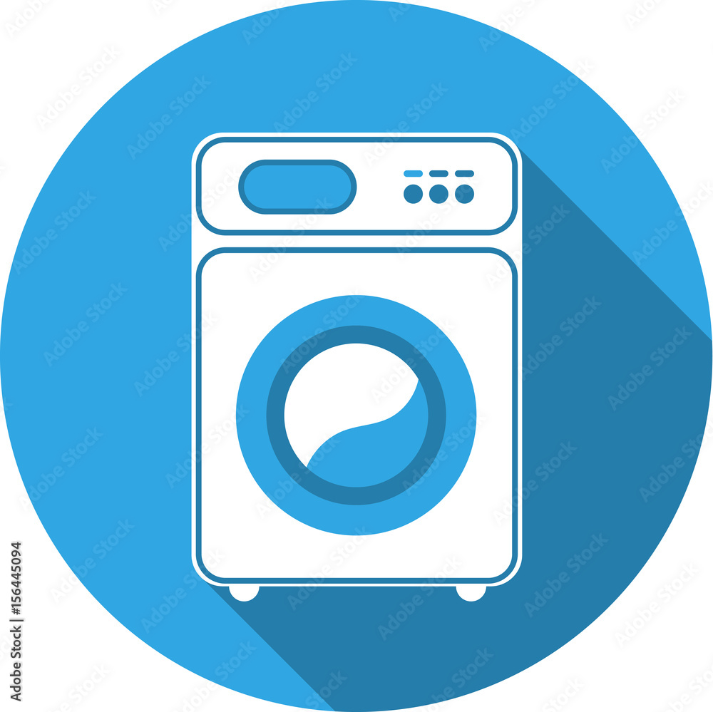 Washing machine isolated. Front view, close-up Washing machine isolated. Front view, close-up