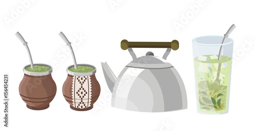 yerba mate hot beverage sudamerican tea and terere ice tea glass