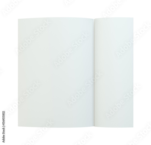 Folded paper page sheet texture. 3d rendering. white background