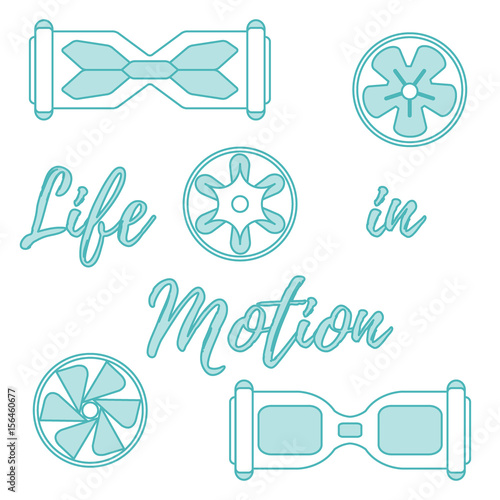 Stylized icon of modern gyroscooters and its wheels.