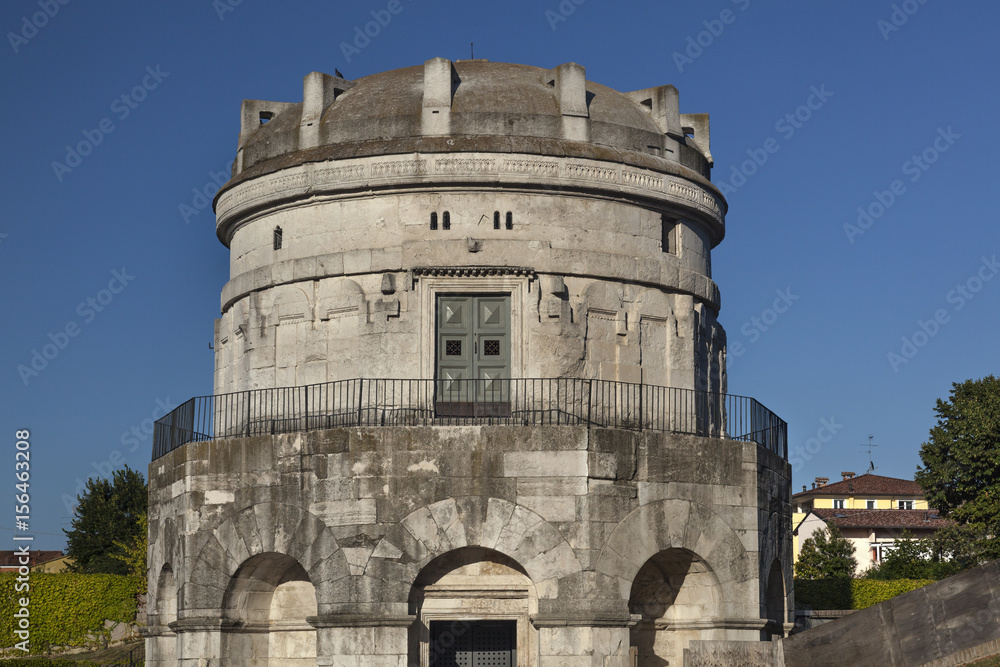 The domed mausoleum of Theodoric in Ravenna, Italy.
