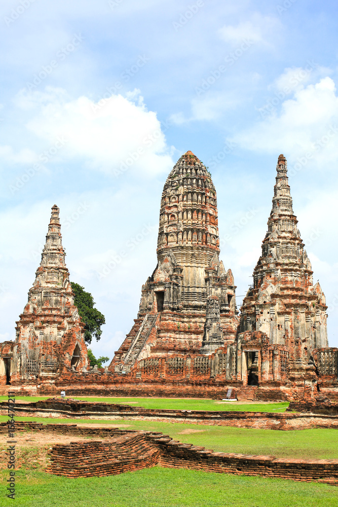 Wat Chaiwatthanaram is ancient buddhist temple, famous and major tourist attraction religious of Ayutthaya Historical Park in Phra Nakhon Si Ayutthaya Province, Thailand