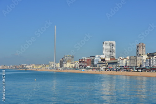 The coast of Brighton on a hot day in May.   © paulbriden