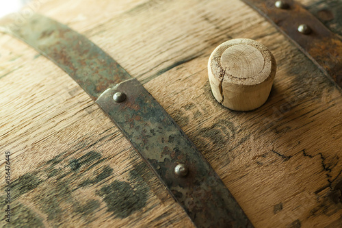 Wooden barrel with bung