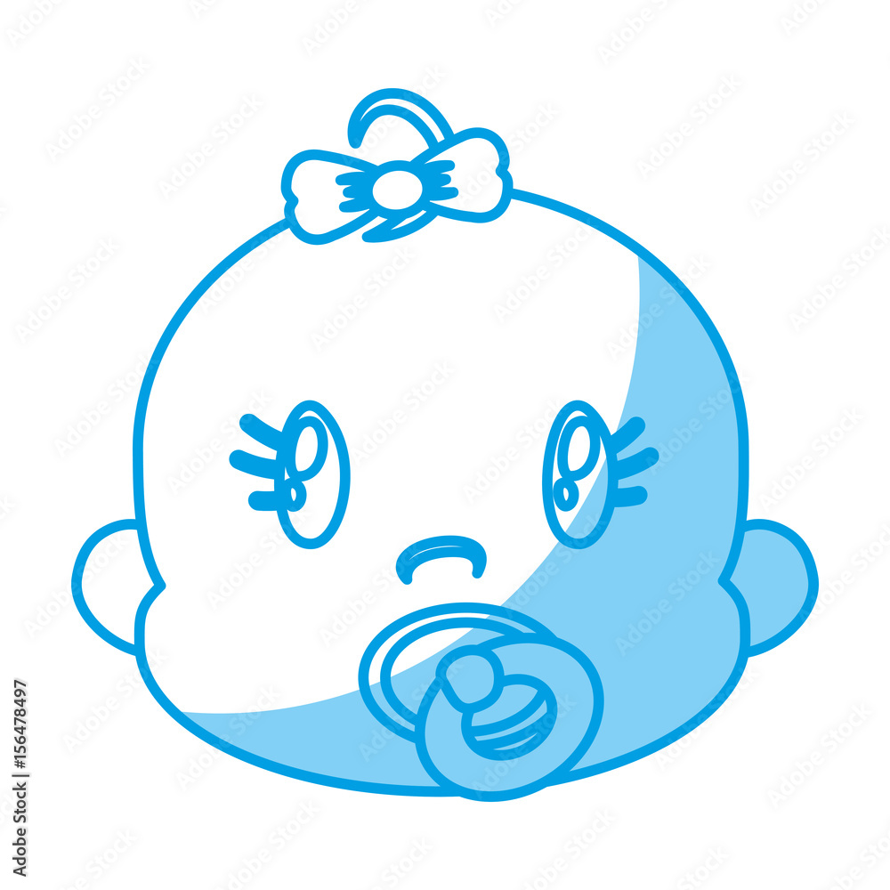 cute baby girl face icon over white background. vector illustration cute baby girl face icon over white background. vector illustration