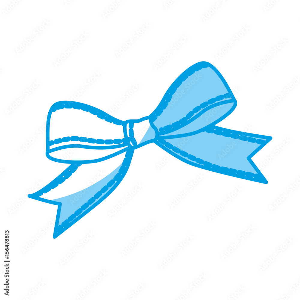 decorative bow icon over white background. vector illustration