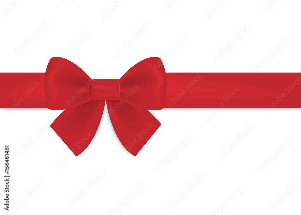 Decorative red bow with horizontal ribbon. Decorative red bow with horizontal ribbon.