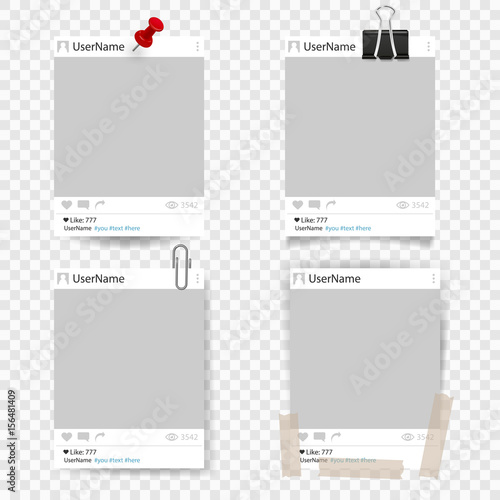 Set of vector template photo frame.