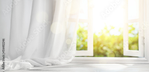 window with curtain photo