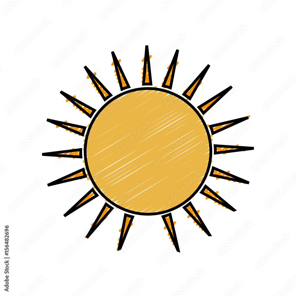 sun icon over white background. colorful design. vector illustration