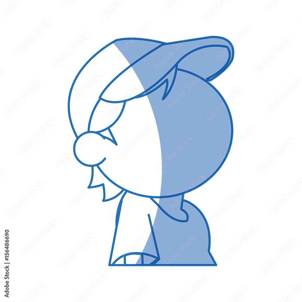 Fototapeta premium childhood boy no face standing funny vector illustration