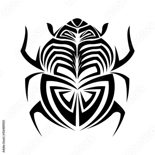 scarab beetle. hand drawn doodle insect. vector illustration