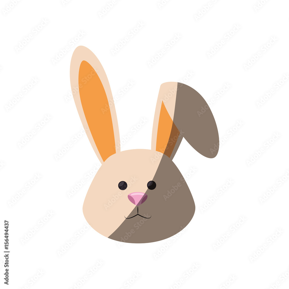 Obraz premium cute easter bunny face icon over white background. colorful design. vector illustration
