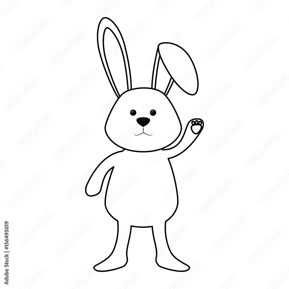 cute easter rabbit icon over white background. vector illustration cute easter rabbit icon over white background. vector illustration