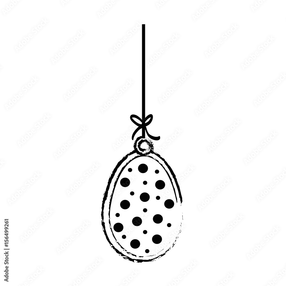 easter egg hanging icon over white background. vector illustration easter egg hanging icon over white background. vector illustration