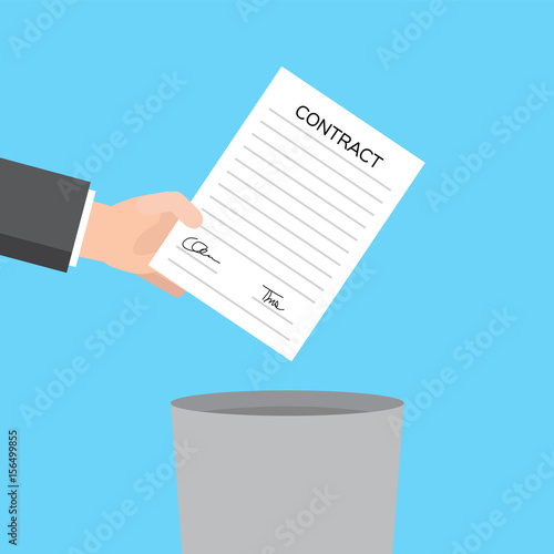 contract, agreement icon, flat style - vector illustration