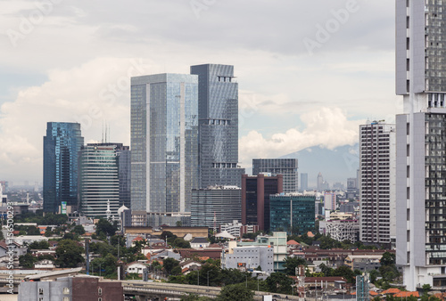 Jakarta business district skyline in Indonesia capital city