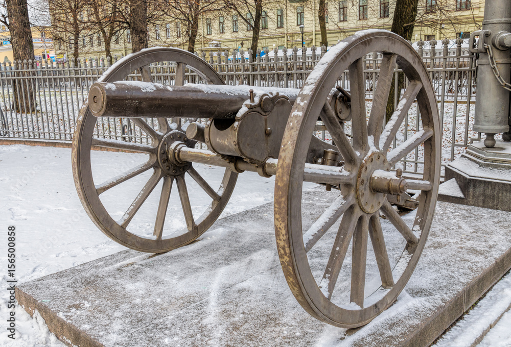 A cannon by The Trinity Cathedral in Saint Petersburg.
