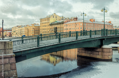 The Krasnoarmeyskiy (Red Army) bridge in Saint Petersburg.