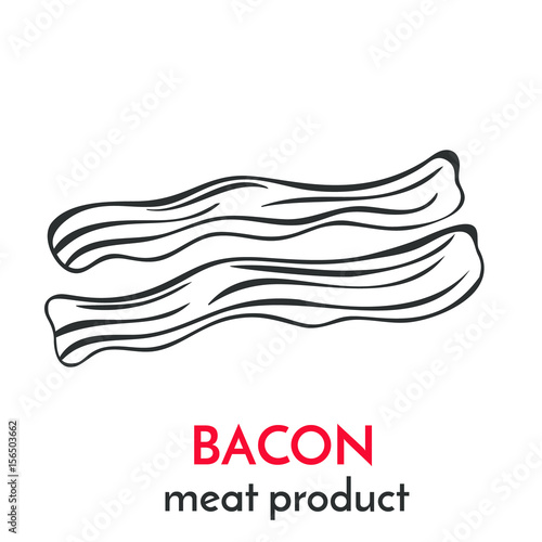 Hand drawn bacon icon.